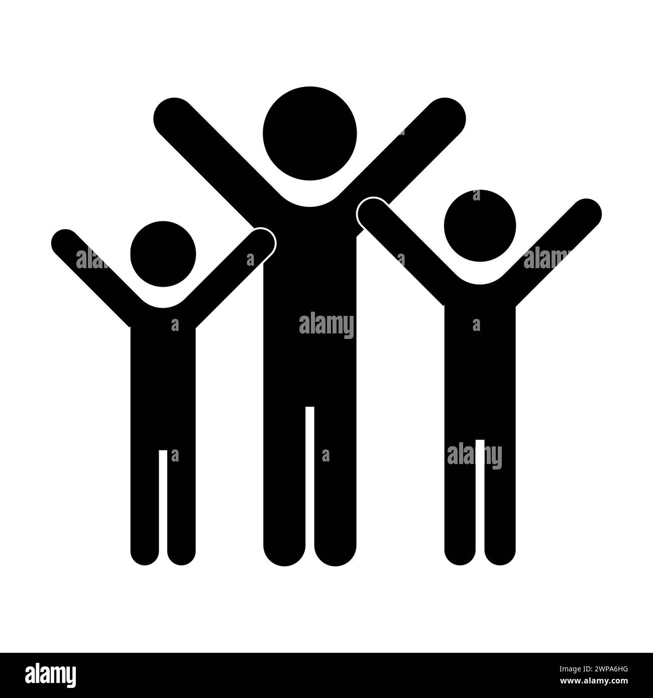 Cartoon family silhouette icon. Health care concept. Vector illustration. stock image. EPS 10. Stock Vector
