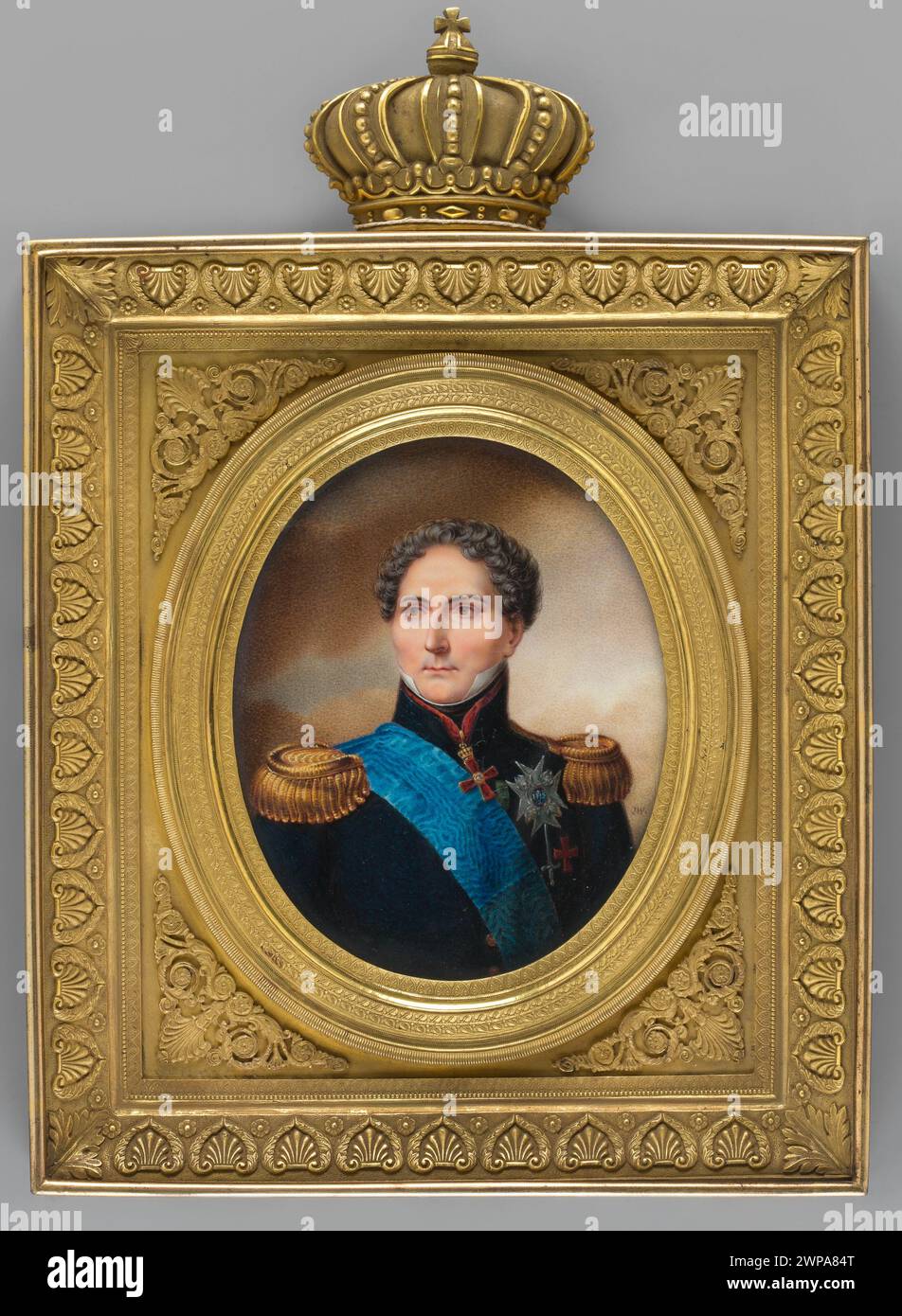 Karol Jan XIV Bernadotte, King of Sweden (1763-1844) in general uniform; Way, Johan Wilhelm Carl (1792-1873); around 1820 (1820-00-00-1820-00-00);Karol XIII Order, Miecza Order, Seraphic Order, Foreign Miniatures, Uniforms, Men, Orders, Portraits of EN Trois-QARTS, Men's Portraits, Lords, Purchase (Profession) Stock Photo
