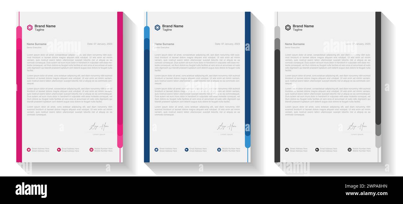 Modern Creative & Clean business style letterhead bundle of your corporate project design. Set to print. modern business letterhead in abstract design Stock Vector