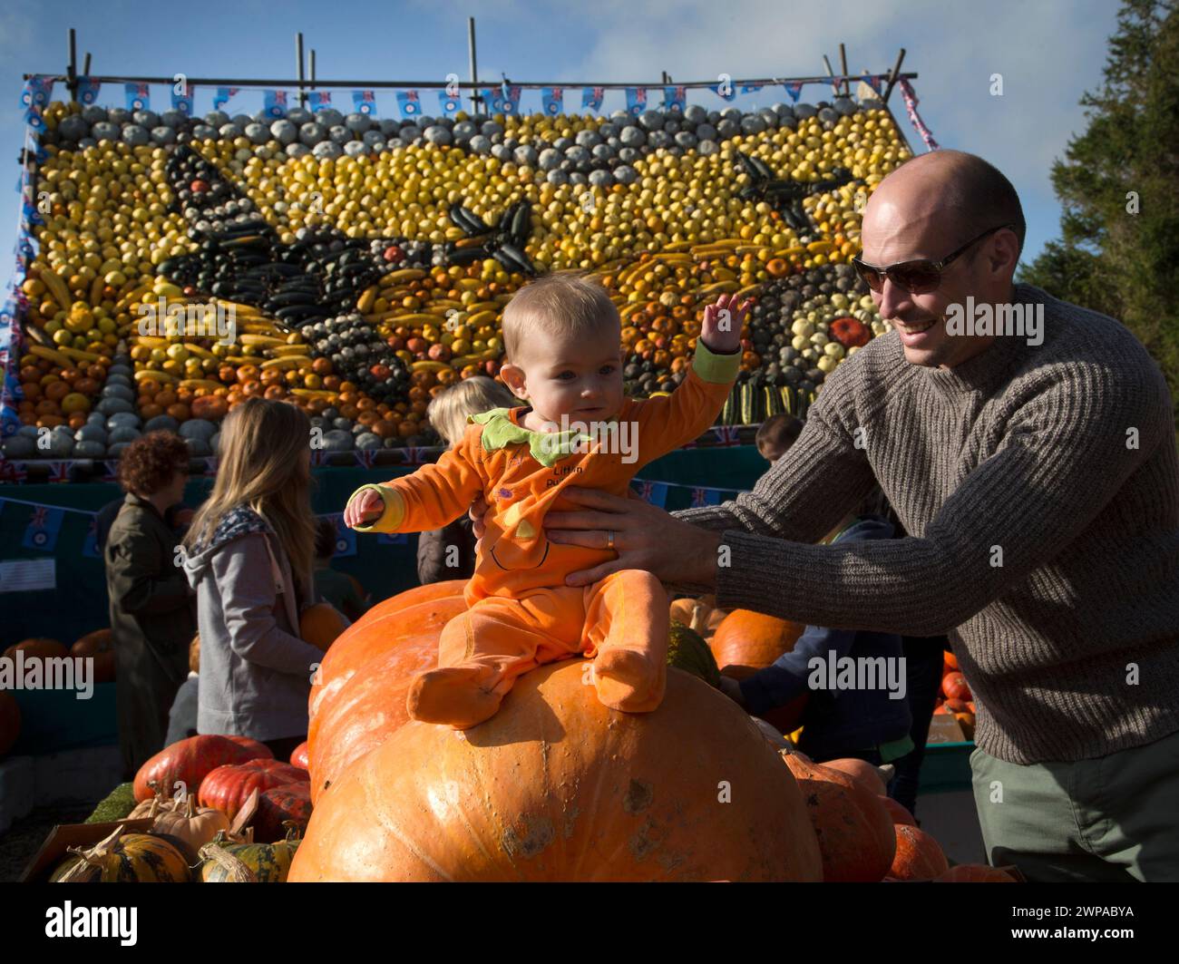 27/10/14 Eightmonthold Elsa Steele , dressed as a pumpkin, chooses