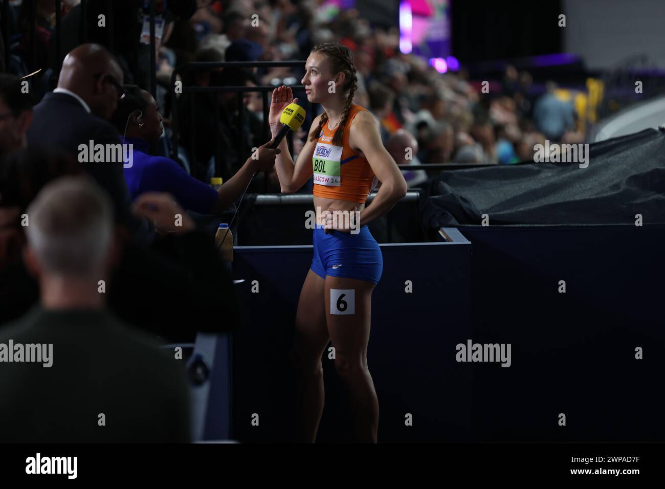 Femke Bol of Netherlands interviewed by the Media During the World