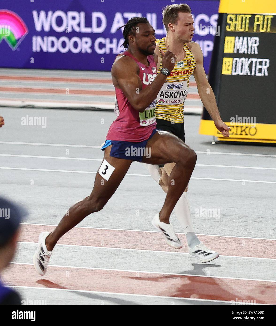 Noah Lyles During the World Athletics Indoor Championships 2024 Day One 01/03/2024 at The