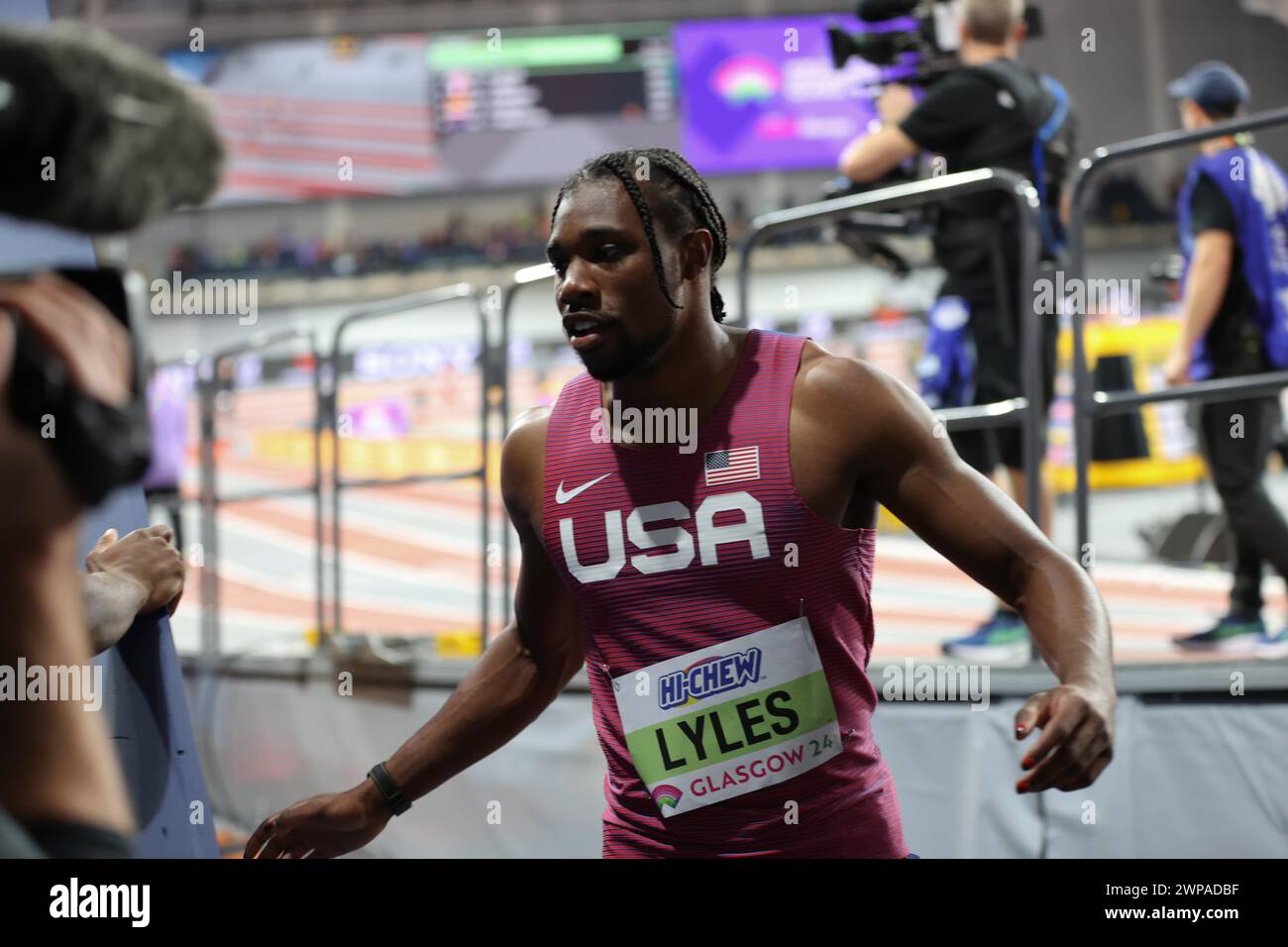 Noah Lyles During the World Athletics Indoor Championships 2024 Day One 01/03/2024 at The