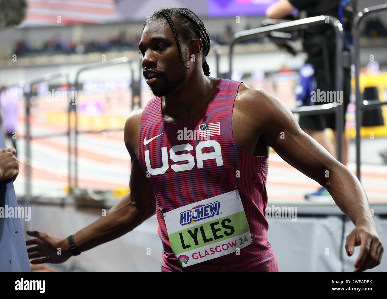 Noah Lyles During the World Athletics Indoor Championships 2024 Day One 01/03/2024 at The