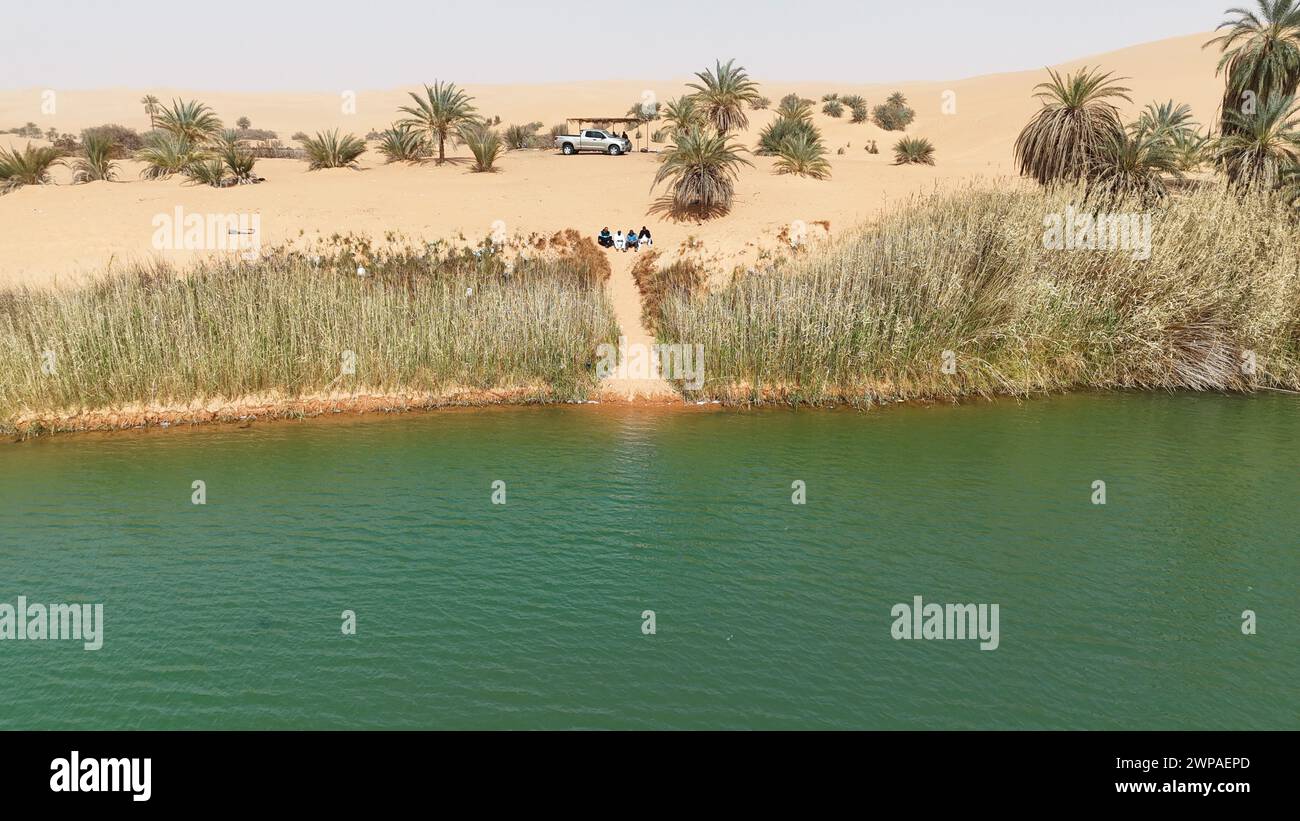 gaberoun on Libya nice place and beautiful view  Ubari lakes, Fezzan, Umm al-Maa, Libya Stock Photo
