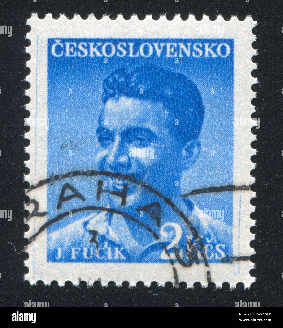 CZECHOSLOVAKIA - CIRCA 1949: stamp printed by Czechoslovakia, shows Julius Fucik, circa 1949 Stock Photo