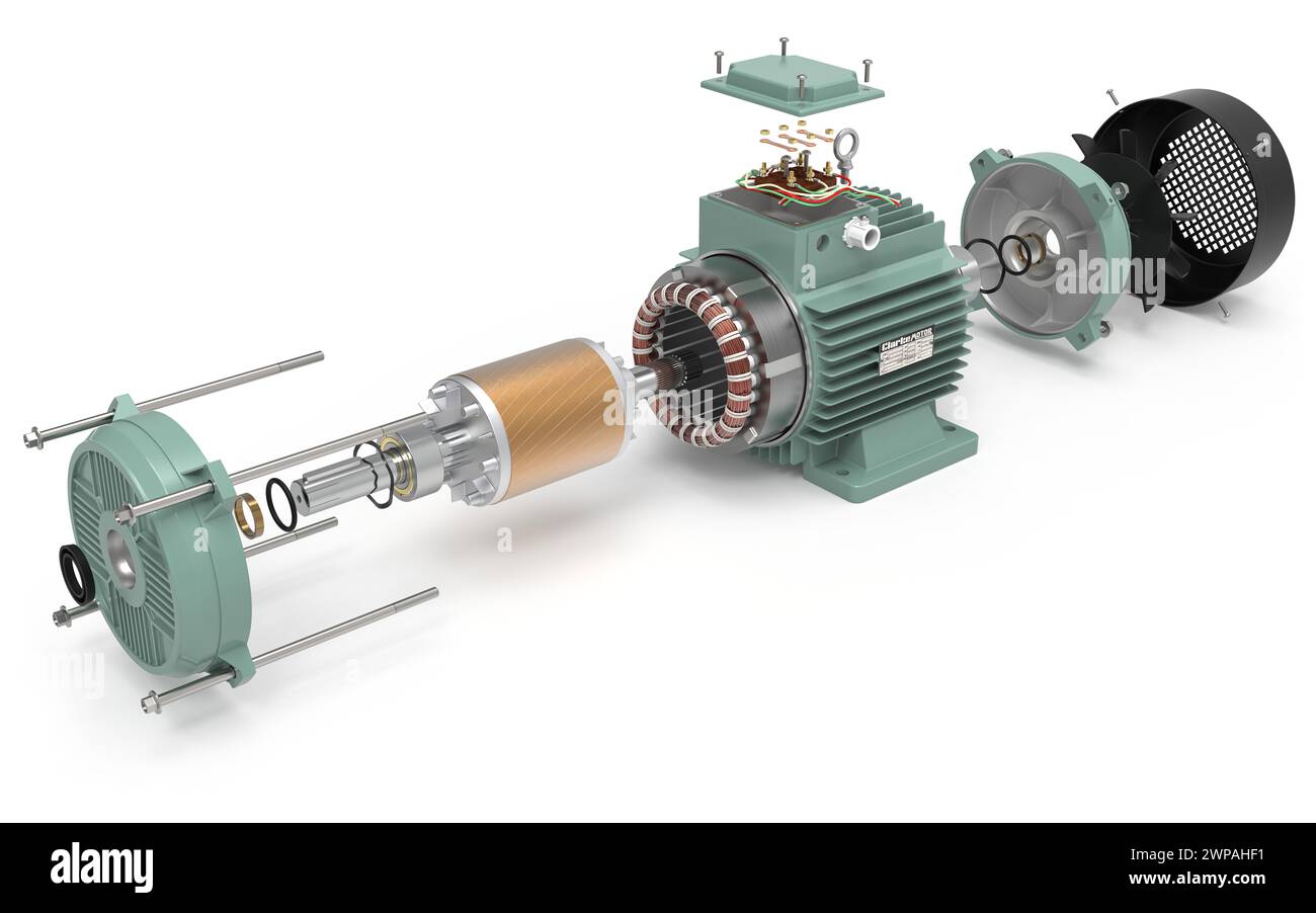 Exploded view of an Electric Motor Stock Photo - Alamy