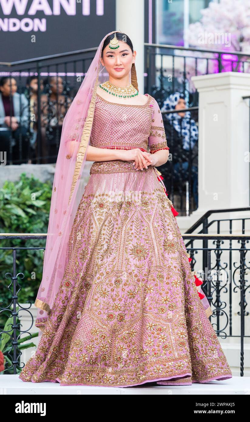 The National Asian Wedding Show London 2024 - traditional and modern wedding clothing. Stock Photo
