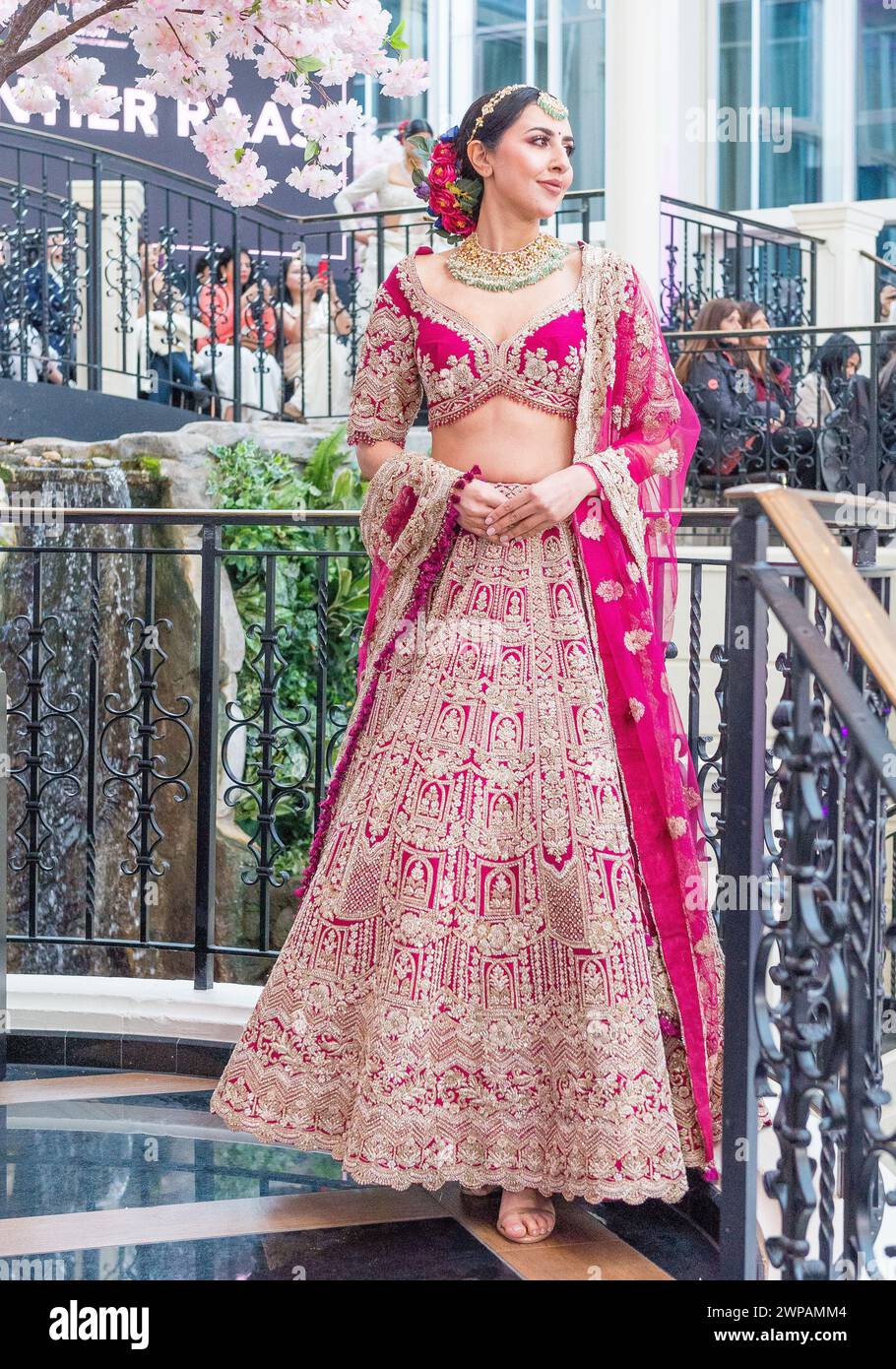 The National Asian Wedding Show London 2024 - traditional and modern wedding clothing. Stock Photo