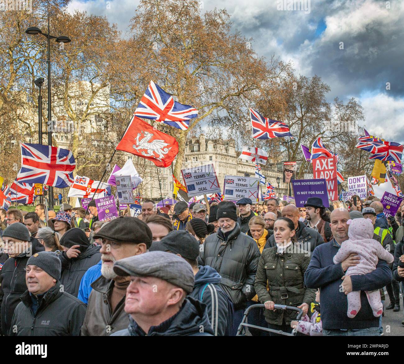 Great Britain / England /London / Brexit supporter takes part in a rally  in London. Stock Photo
