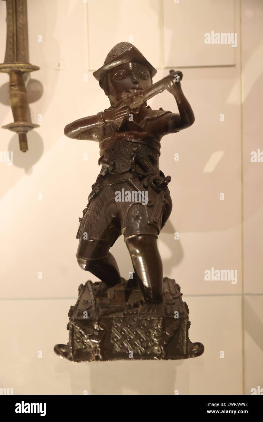 Portuguese soldier, in cast brass, from Benin, Nigeria, 18th century, in the British Museum, London, UK Stock Photo