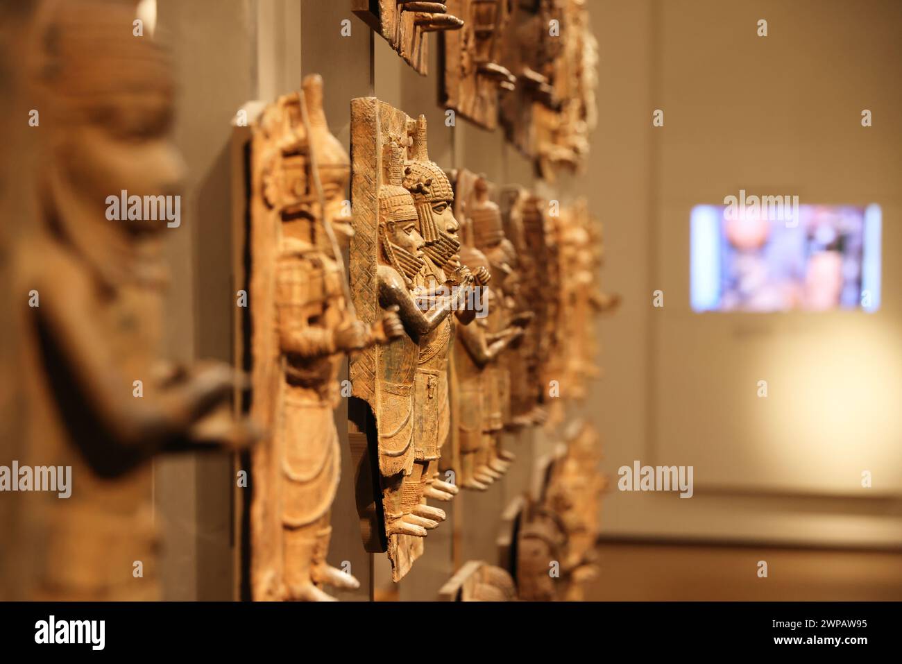The Benin Bronzes, plaques made in the West African Kingdom of Benin