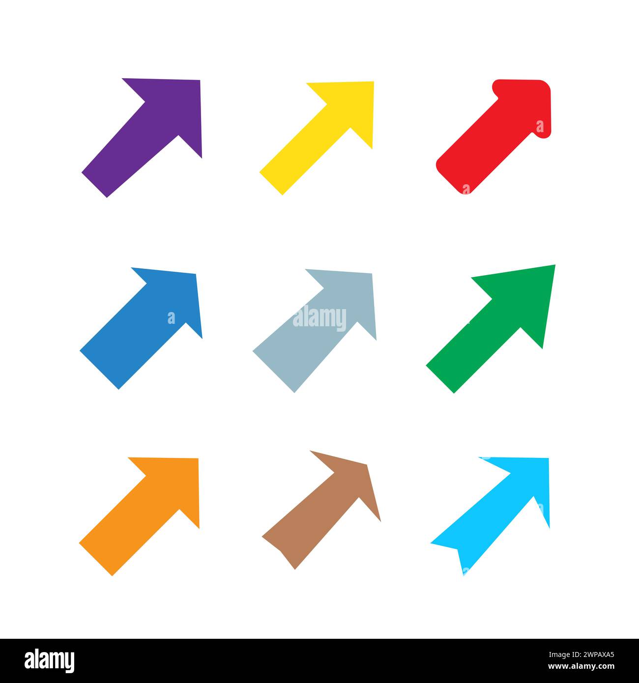 Set of multicolored various arrows. Vector illustration Stock Vector ...