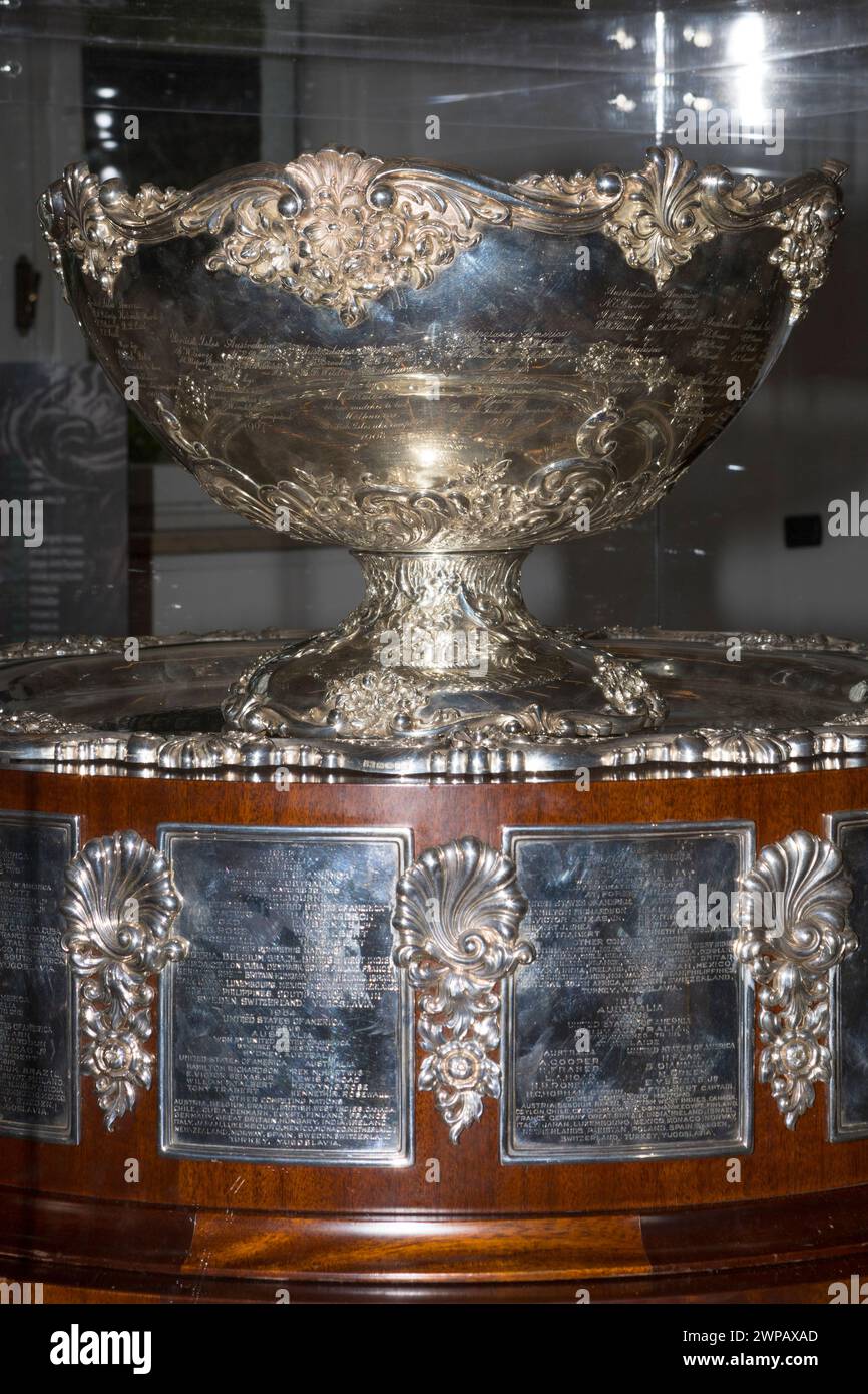 Torino, Italy. 6th Mar, 2024. The Davis Cup Trophy is on exhibition in Torino (Italy) after Italy won it in 2023 edition Credit: Marco Destefanis/Alamy Live News Stock Photo