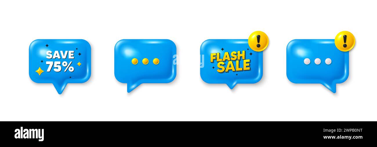 Save 75 percent off. Sale Discount offer price sign. Offer speech bubble 3d icons. Vector Stock Vector