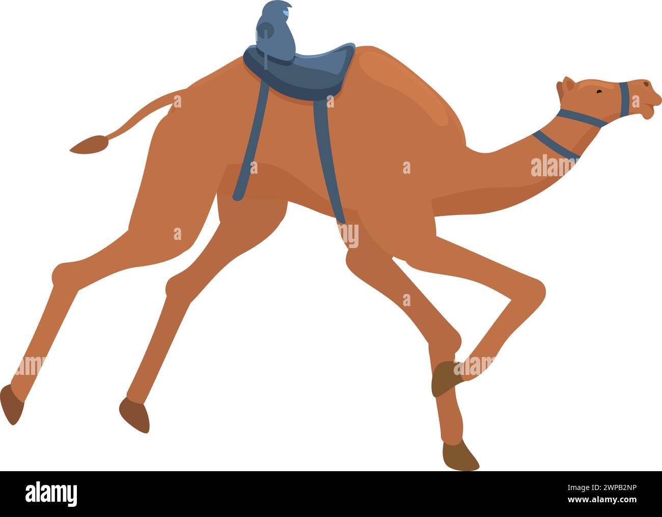 Rider On Sport Camel Icon Cartoon Vector. Speed Farming. Gallop 