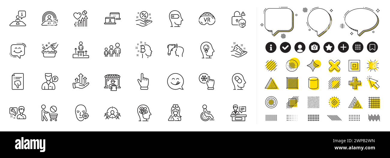 Set of Valet servant, Stress and Business podium line icons for web app ...