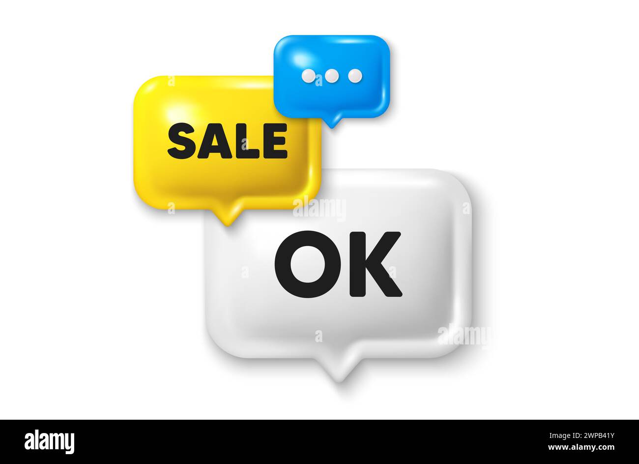 OK text tag. Approved okay message. Discount speech bubble offer 3d icon. Vector Stock Vector