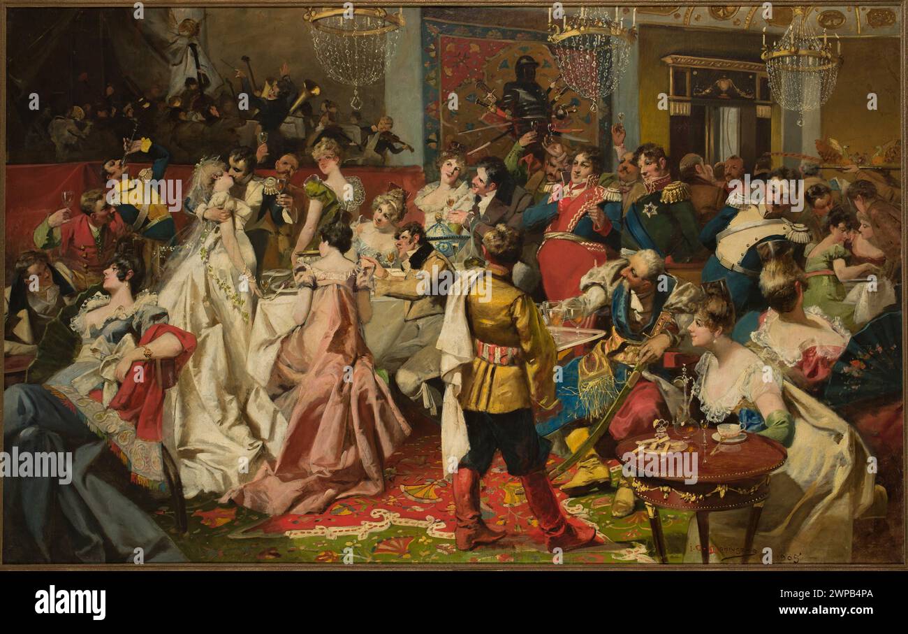 Depiction of the wedding of Zosia and Tadeusz from 'Pan Tadeusz', 1905 ...
