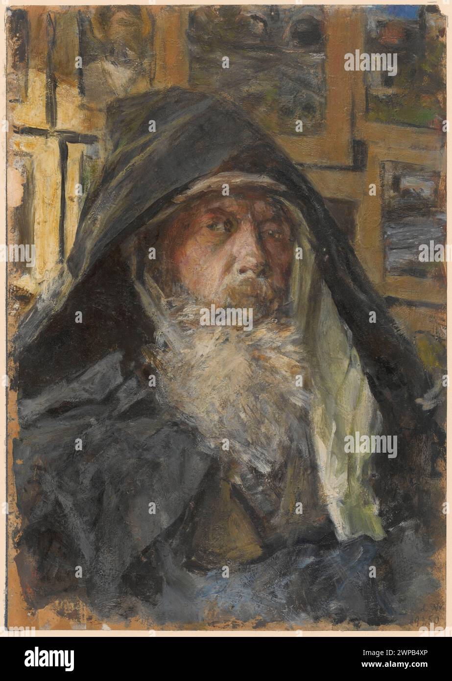 Self -portrait in the hood; Graf, Johannes (1838-1917); 1870-1917 (1870 ...