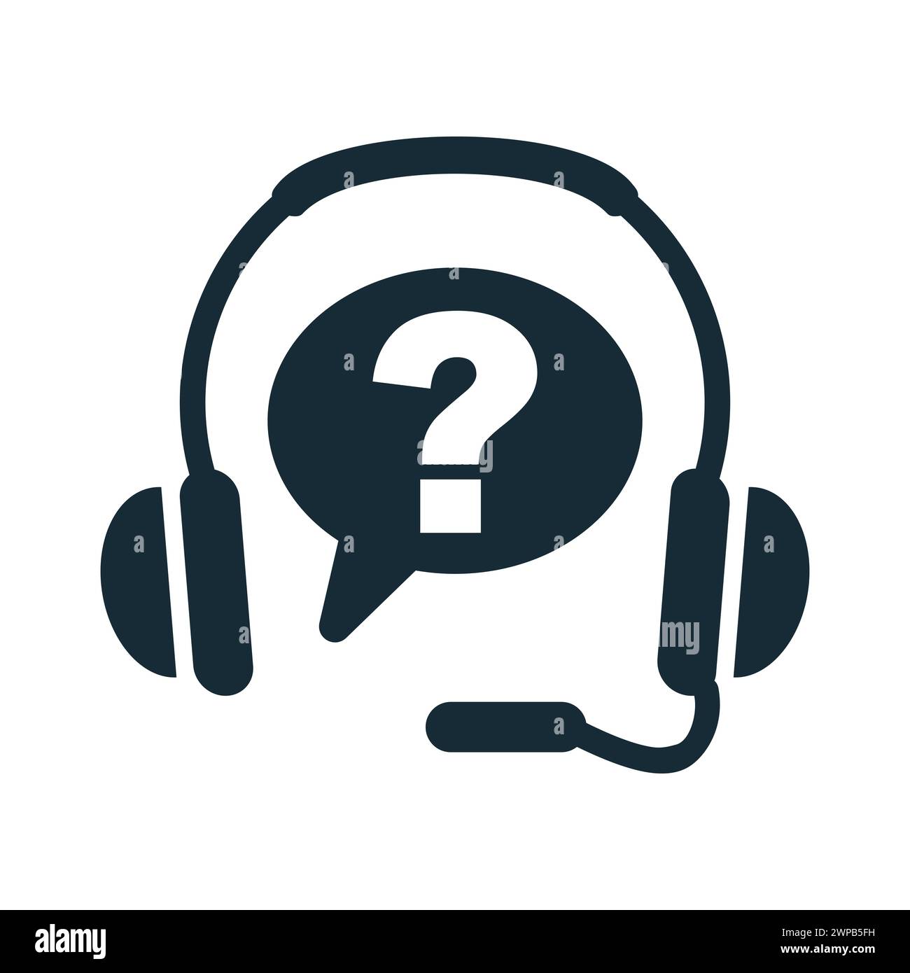 Support Service Headset, Support Service, Customer Support, Customer Service, Call Center Icon Design Template Elements Stock Vector