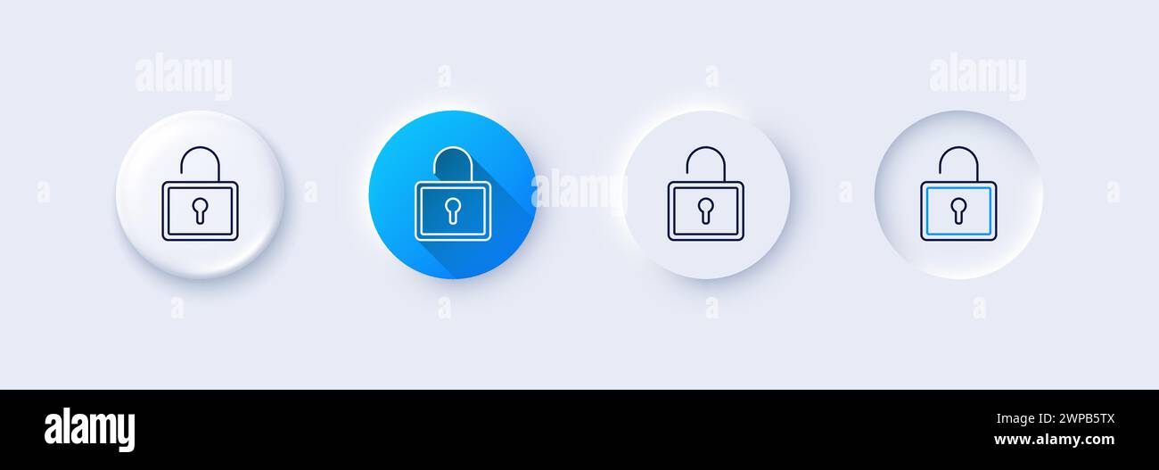 Lock line icon. Private locker sign. Line icons. Vector Stock Vector