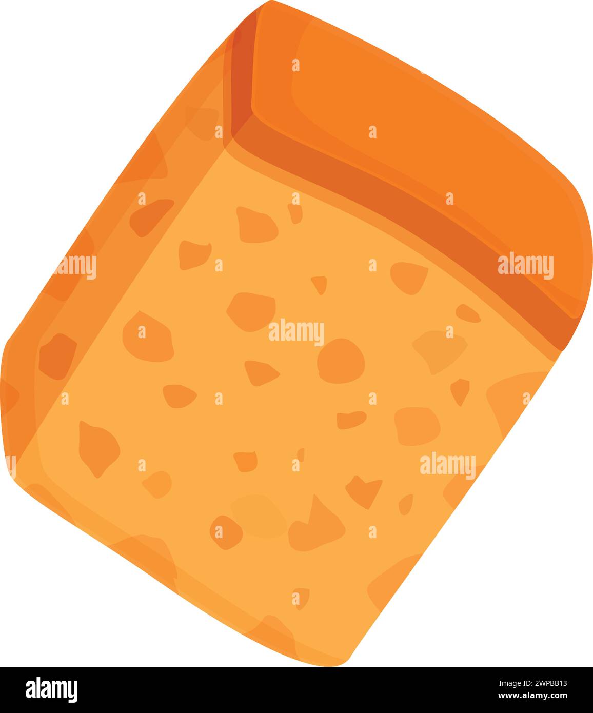 Grain bread croutons icon cartoon vector. Cube party. Toasted crisp ...