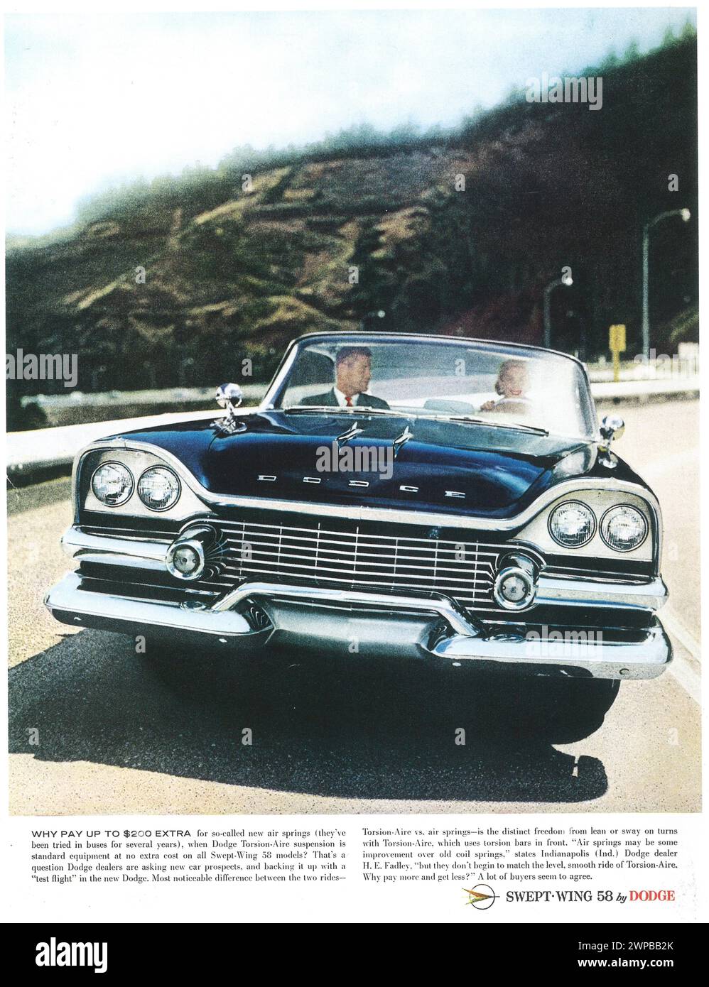 1957  Dodge Swept Wing Car Print Ad Stock Photo
