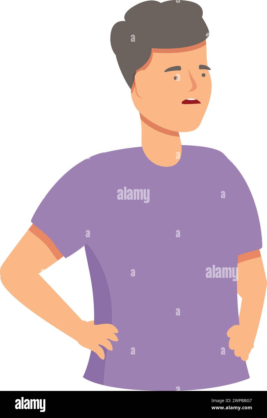 Man talk guide icon cartoon vector. Meet conversation. Serious young guy Stock Vector Image