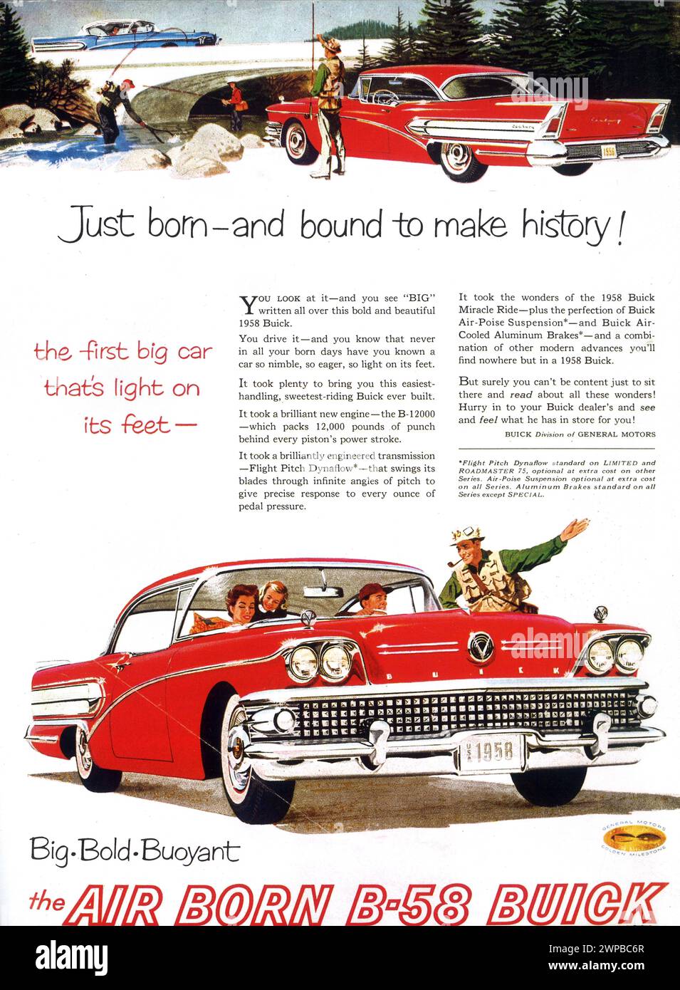 1958 Buick Century Ad - Air Born B-58 Buick - General Motors Ads Stock Photo