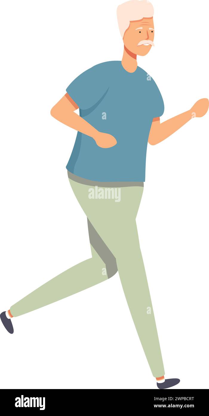 Park outdoor run icon cartoon vector. Mature age sport. Nature exercise Stock Vector