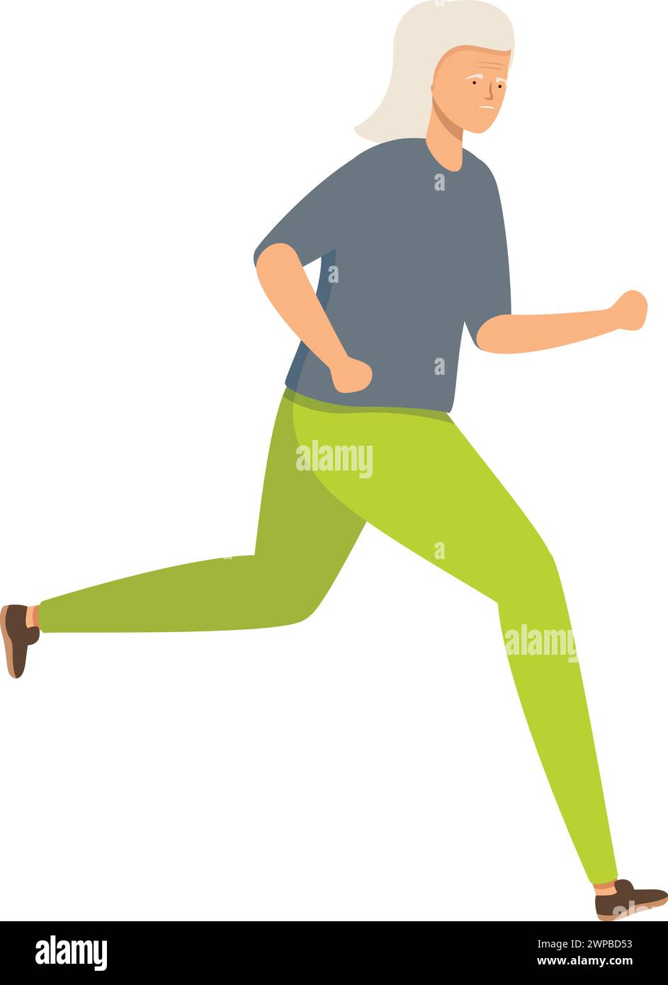 Sport morning run icon cartoon vector. Senior person. Workout outdoor Stock Vector