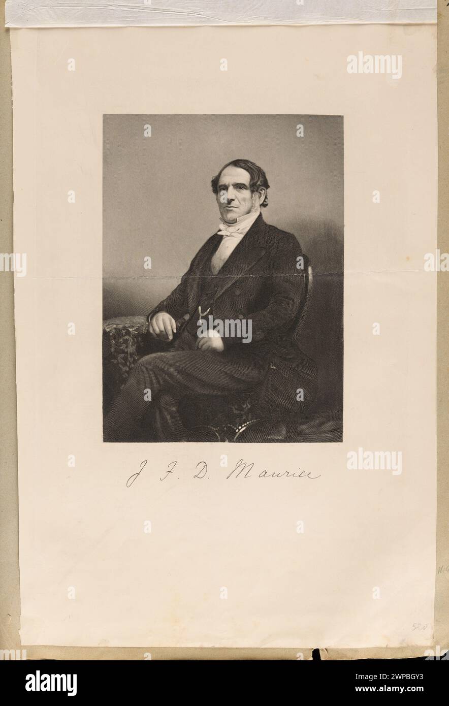 Portrait of Drederick Denison Maurice; Pound, Daniel John (Fl. Ca 1842-1870), Mayall, John Jabez Edwin (1813-1901), London Joint Stock NewsPaper Co. (London; Publisher; Fl. Ca 1858-186.); 1862 (1862-00-00-1862-00-00); Stock Photo