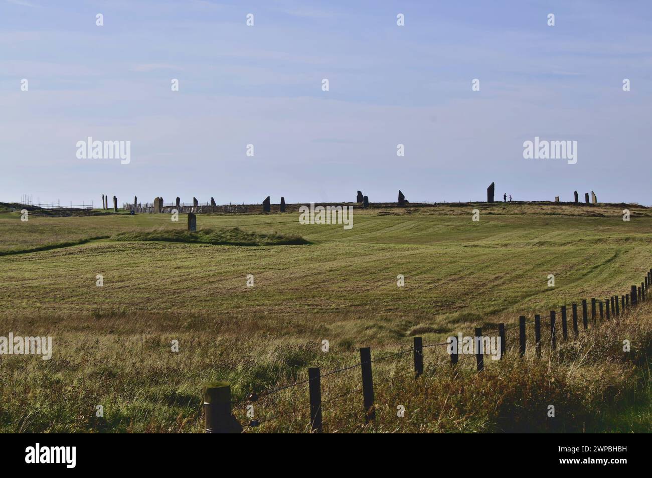 The Ring of Brodgar, 5000 year Old Neolithic Henge and Stone Circle on Mainland Orkney, Scotland, UK Stock Photo