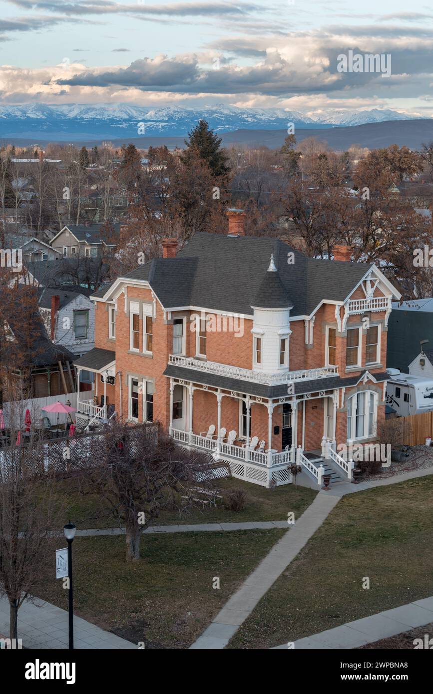 Ison House, an 1887 Queen-Anne Victorian building in Baker City, Oregon. Stock Photo