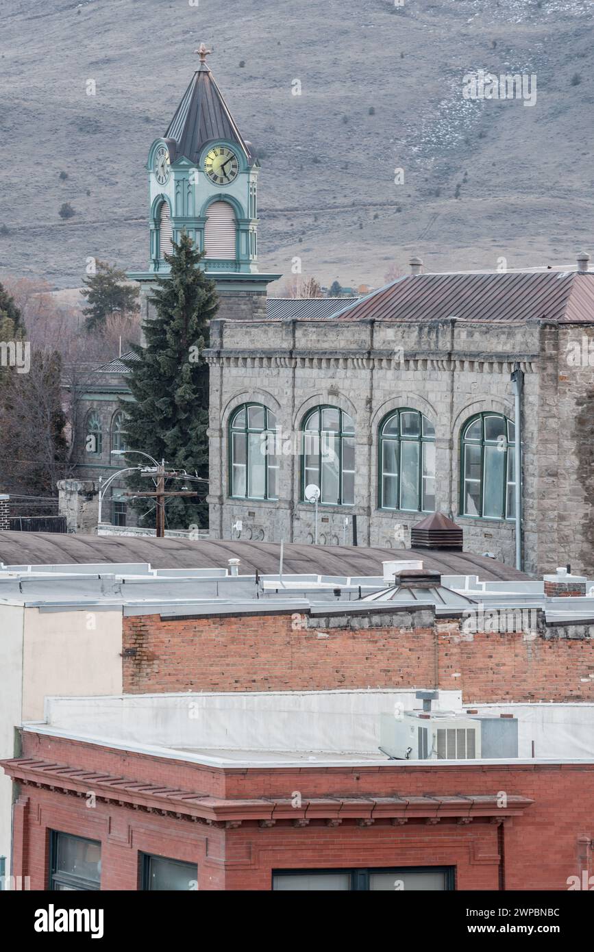 Stone buildings in historic downtown Baker City, Oregon Stock Photo Alamy