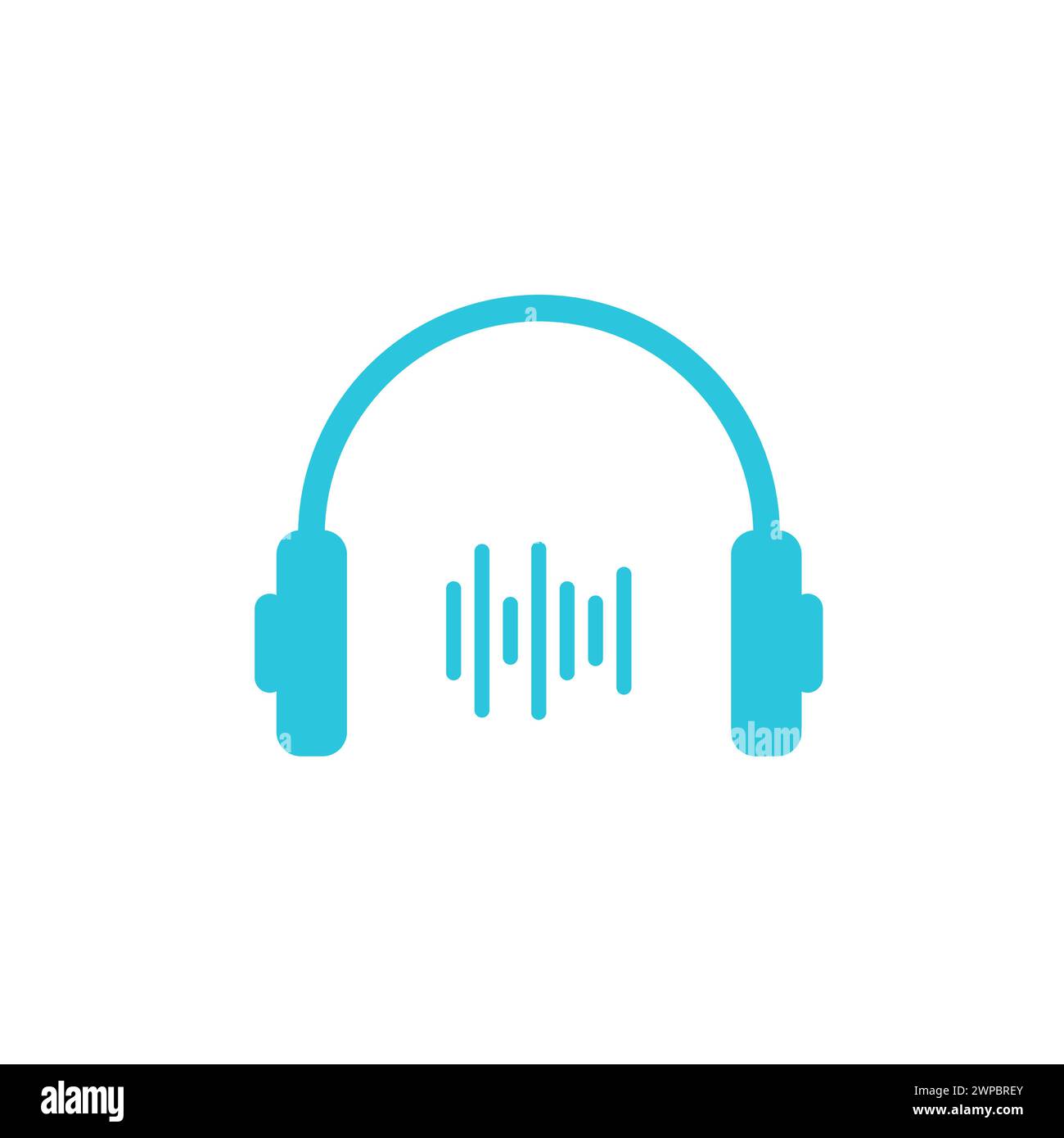 Headphones icon. From blue icon set. Stock Vector