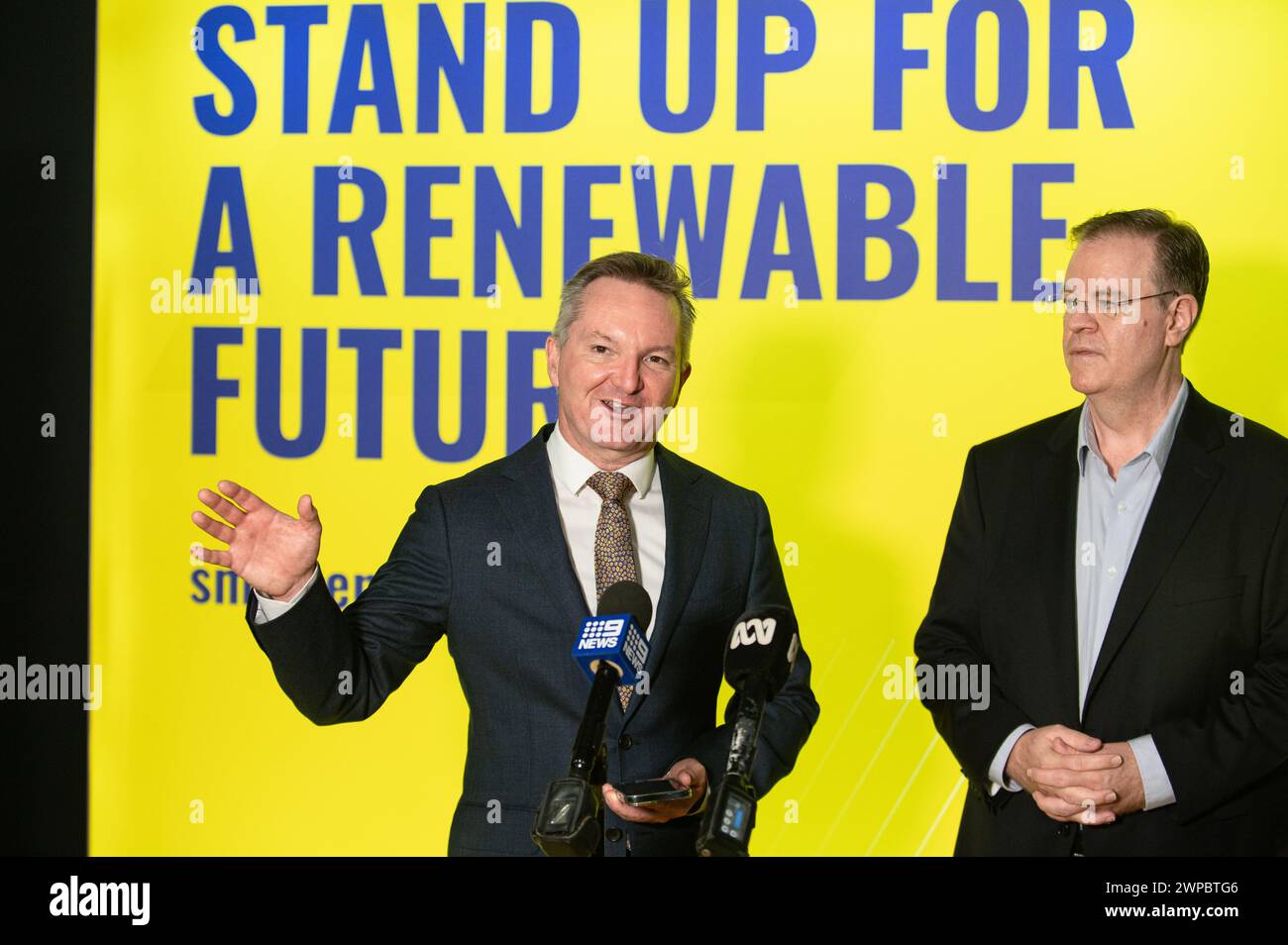 Federal Minister for Climate Change and Energy Chris Bowen (left) and ...