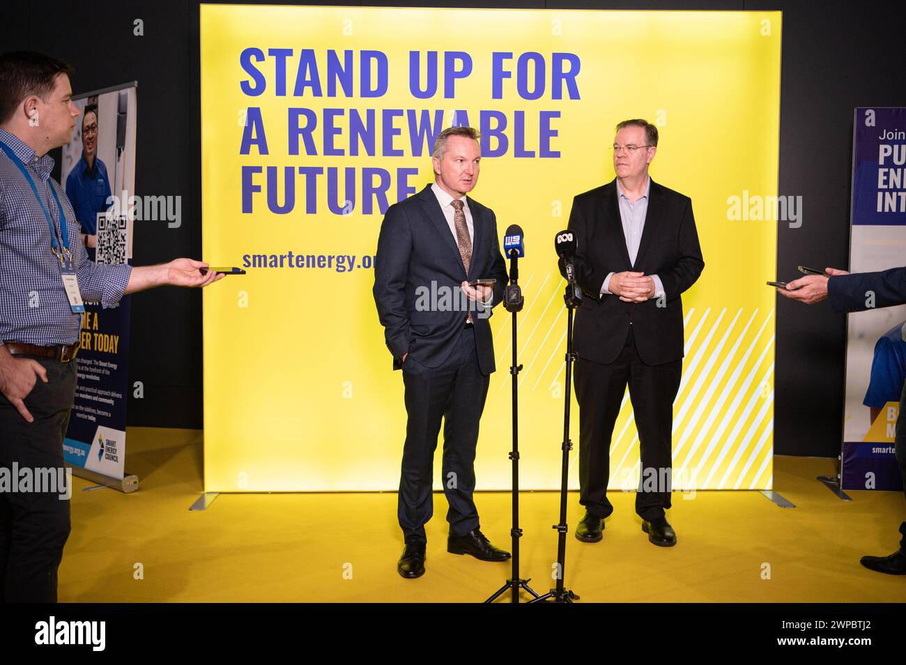 Federal Minister for Climate Change and Energy Chris Bowen (left) and ...