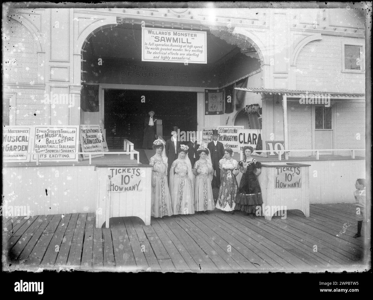 Vintage Historical Photograph. Entrance to theatre promoting Willard's