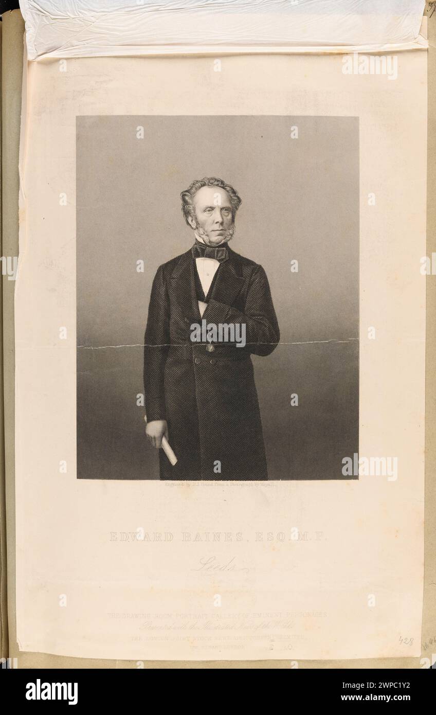 Portrait of Edward Baines; Pound, Daniel John (Fl. Ca 1842-1870), Mayall, John Jabez Edwin (1813-1901), London Joint Stock NewsPaper Co. (London; Publisher; Fl. Ca 1858-186.); 1858-1870 (1858-00-00-1870-00-00); Stock Photo