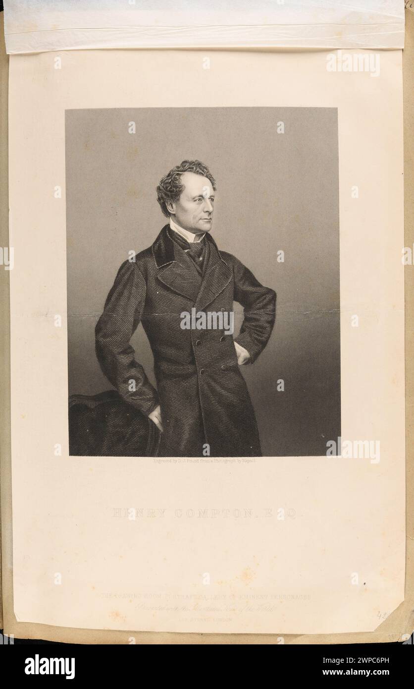Portrait of Henry Compton; Pound, Daniel John (Fl. Ca 1842-1870), Mayall, John Jabez Edwin (1813-1901), London Joint Stock NewsPaper Co. (London; Publisher; Fl. Ca 1858-186.); around 1860 (1860-00-00-1863-00-00); Stock Photo