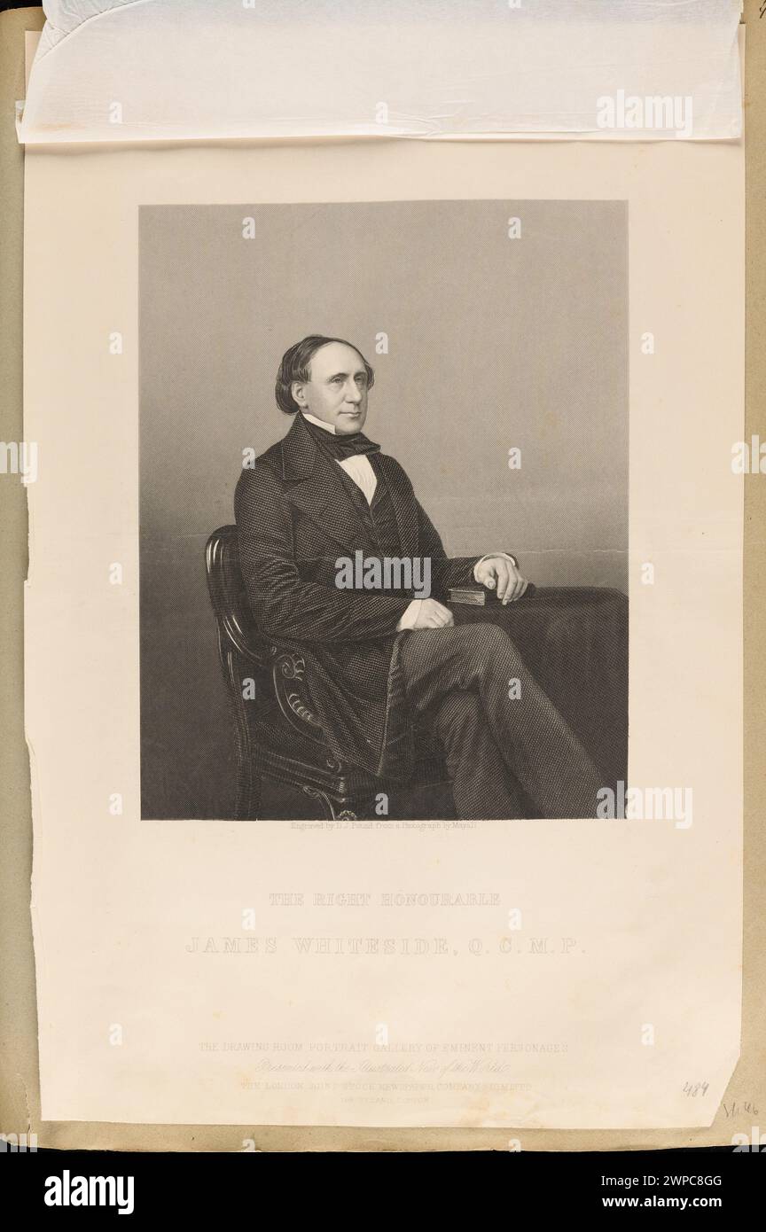 Portrait of James Whiteside; Pound, Daniel John (Fl. Ca 1842-1870), Mayall, John Jabez Edwin (1813-1901), London Joint Stock NewsPaper Co. (London; Publisher; Fl. Ca 1858-186.); 1866-1868 (1866-00-00-1867-00-00); Stock Photo