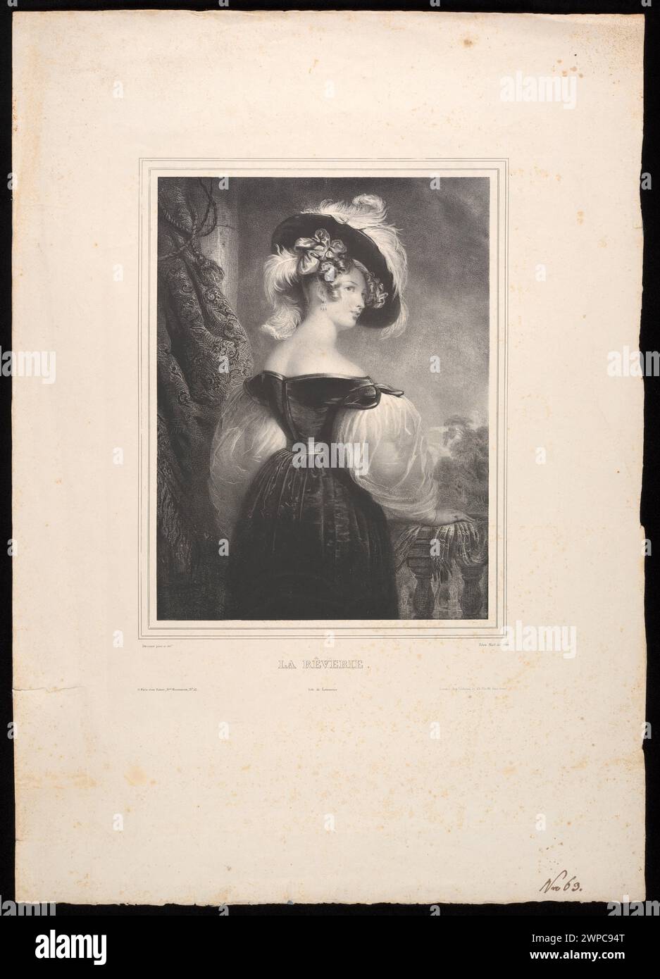 Dream (La Reverie); Noël, Alphonse Léon (1807-1884), Decaisne, Henri (1799-1852), Imprimerie Lemercier (Paris; Drukarnia; 1828-1901), Tilt, Charles (1797-1861), Rittner, Henri (1802-1840); 1829 (1829-00-00-1829-00-00); Stock Photo