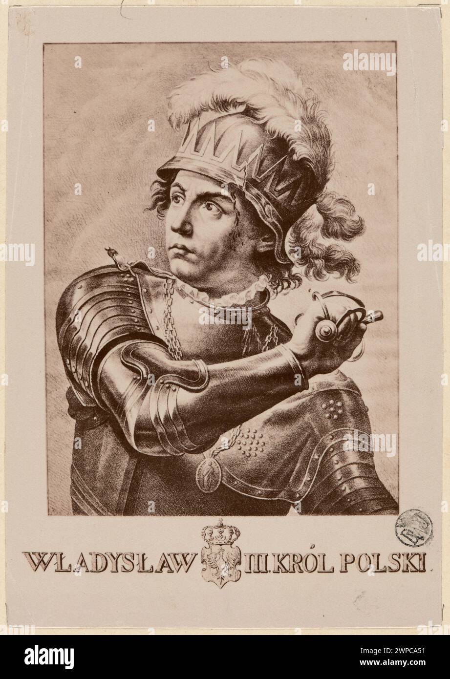 Figure photography according to the image: Marcello Bacciarelli (1731-1818), Władysław III Warneńczyk with a sword;  around 1890 1900 (1885-00-00-1895-00-00); Stock Photo