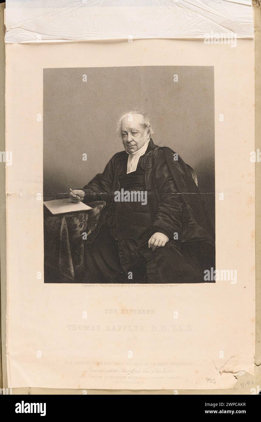 Portrait of the Reverend Thomas Raffles; Pound, Daniel John (Fl. Ca 1842-1870), London School of Photography (London; Photographic Zak (London; Publisher; Fl. Ca 1858-186.); 1858-1863 (1858-00-00-1863-00-00); Stock Photo