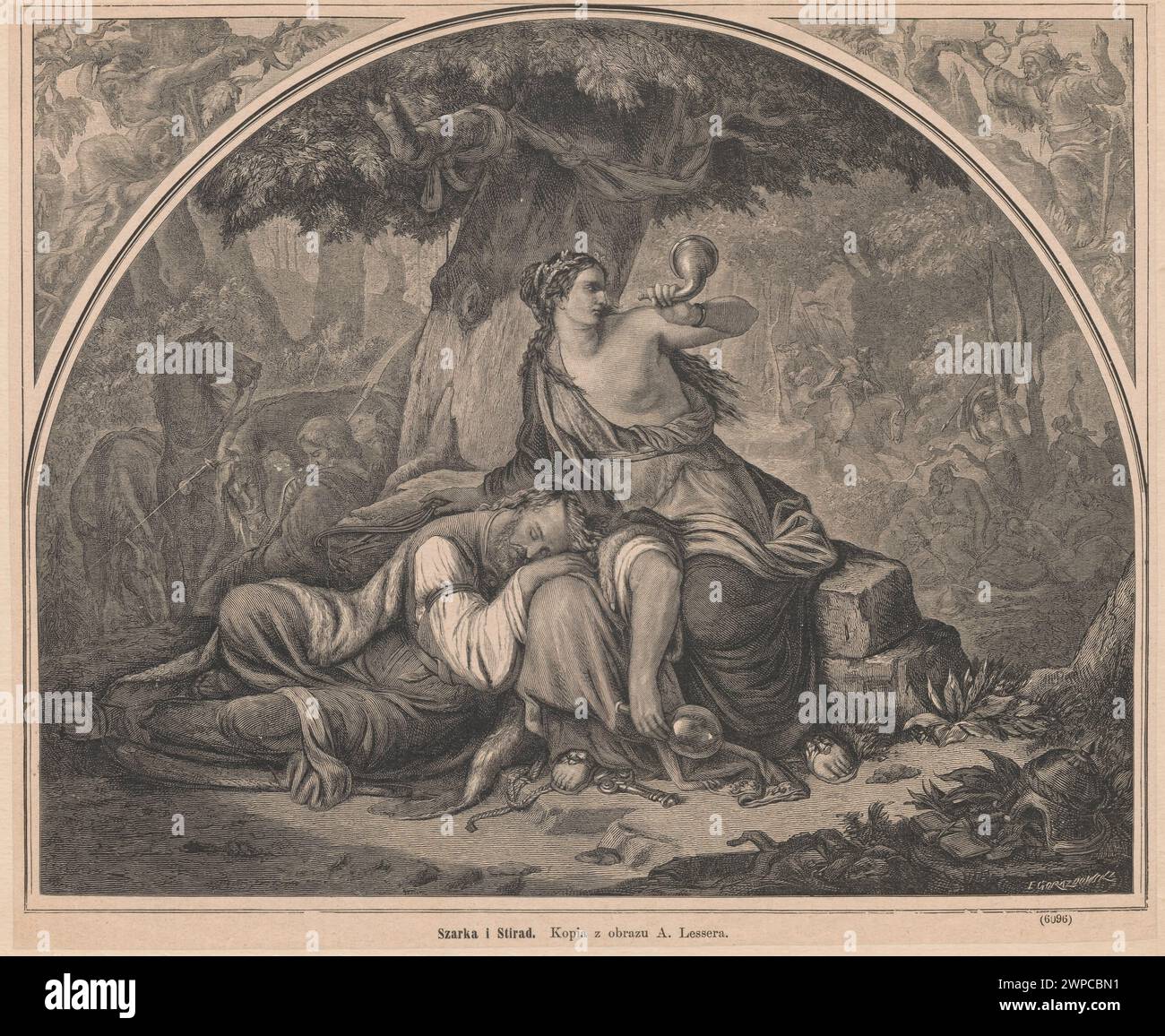 Reproduction of Aleksander Lesser's illustration 'Szarka and Stirad ...