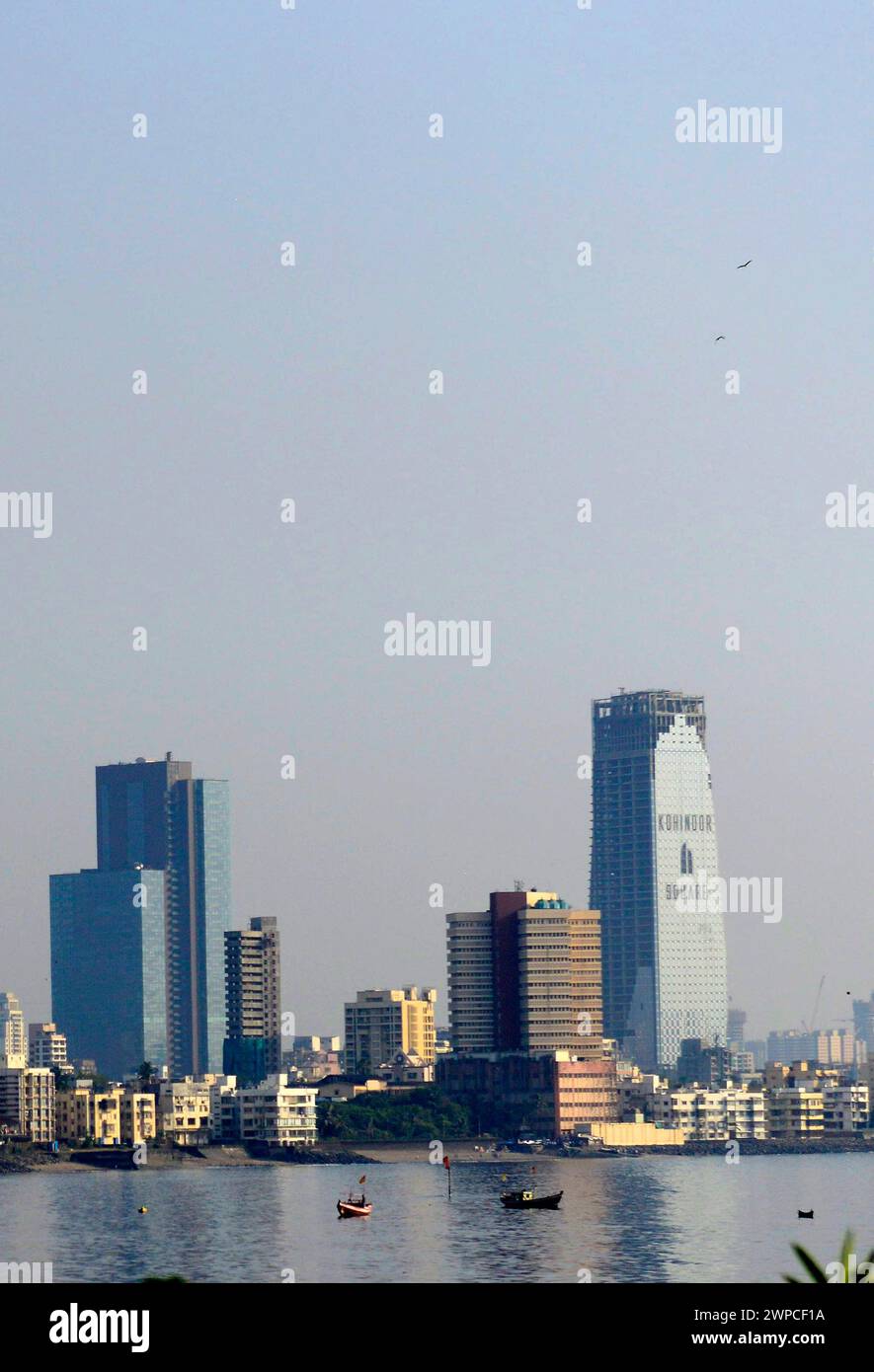 A view of the changing skyline of Worli, Mumbai, India. Stock Photo