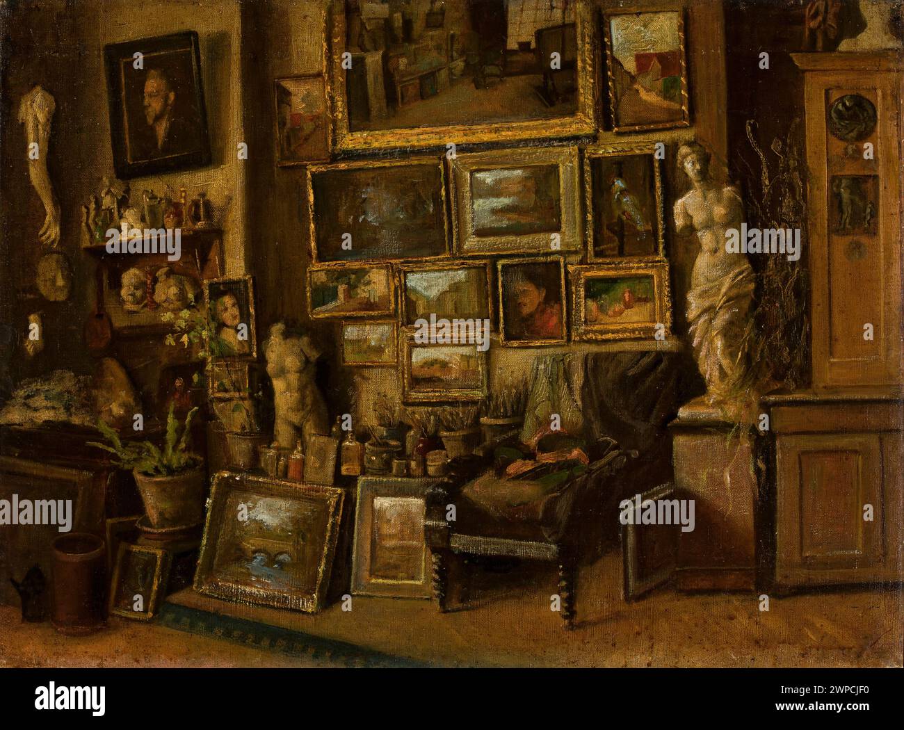 In the artist's studio; 19th century (1801-00-00-1900-00-00);paintings ...