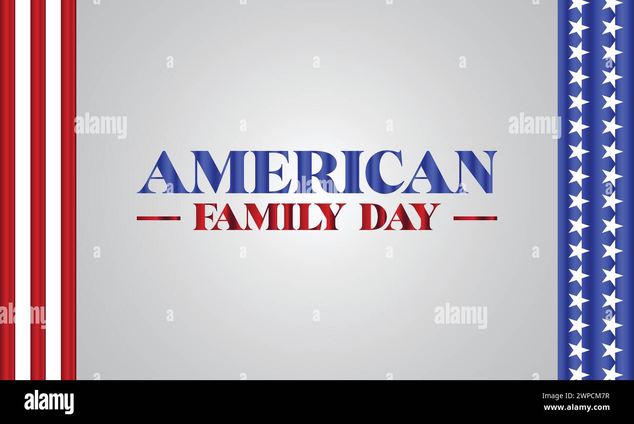 American Family Day Stylish Text With Usa Flag illustration design Stock Vector